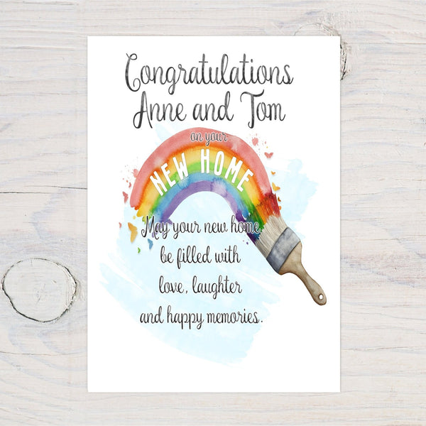 Congratulations on your New Home Personalised A4 Glossy Wall Art Print - Rainbowprint.uk