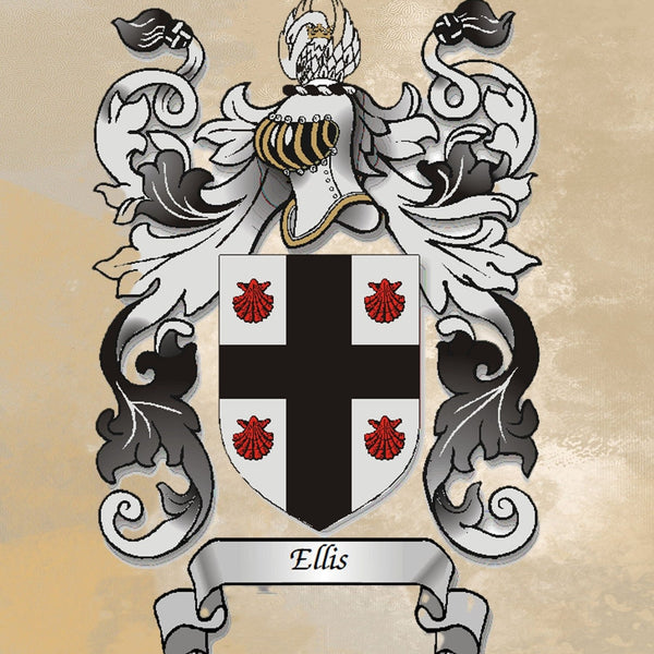 Family Crest A4 Print, Coat of Arms, Heraldry, Printed gloss card - Genealogy, Family Name,