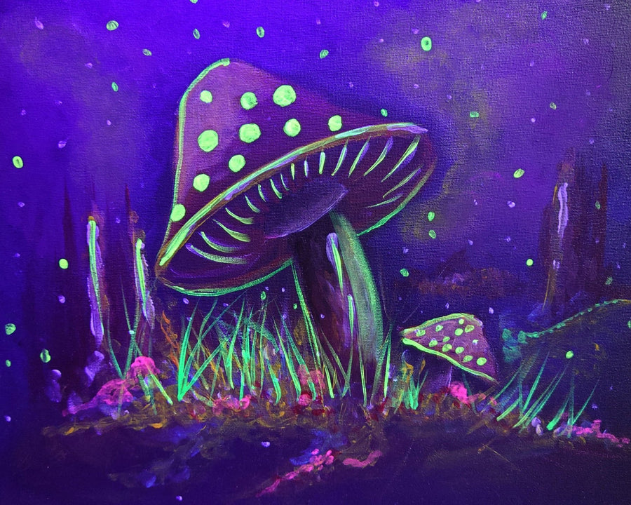Large Canvas Mushroom 4 - Rainbowprint.uk
