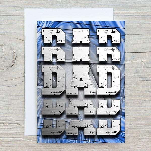 Metal Dad Personalised Glossy A5 Greetings Card, Happy Birthday Dad, Father's Day, Thank You Dad, Blank Inside - Rainbowprint.uk