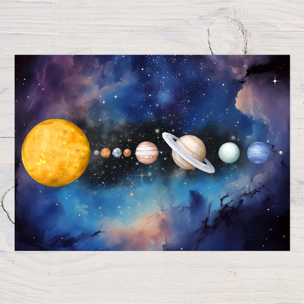Space Themed, Planets, Galaxy, Universe, Glossy A4 Wall Art Print for Bedrooms, Offices, Studies etc, love space