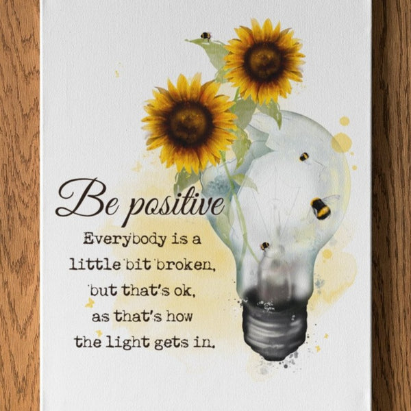 Lightbulb Positivity Personalised A4 Wall Print - rainbowprintshop