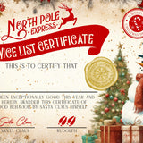 10 x Christmas North Pole Bulk A4 glossy Nice List Certificate - Blank for you to fill in - 6 versions - Rainbowprint.uk