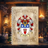 2 x Family Crest A4 Wall Print Gifts for Couples, Combined Heraldry (Unframed) - Rainbowprint.uk