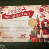 25 x Christmas North Pole Bulk A4 glossy Nice List Certificate - Blank for you to fill in - 6 versions - Rainbowprint.uk