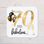 70 And Fabulous Birthday Coaster personalised with any wording, 50th Birthdays, lovely gift for a special birthday, 1955 - Rainbowprint.uk