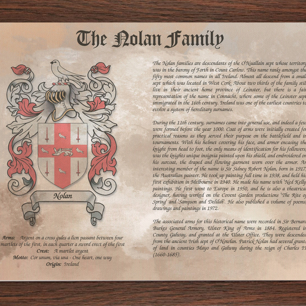 Framed Family Crest & Surname History Print: Personalised Heraldry Wall Art Gift