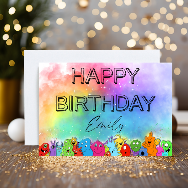 Personalised Monster Happy Birthday Card