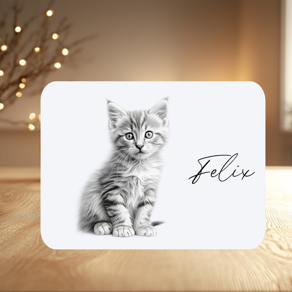 Tabby Kitten/Cat Mousemat personalised with any name or message
