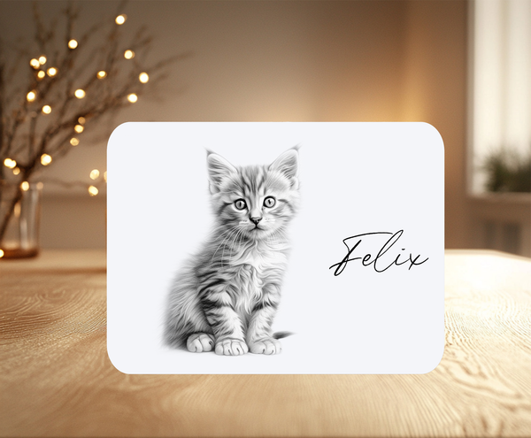 Tabby Kitten/Cat Mousemat personalised with any name or message