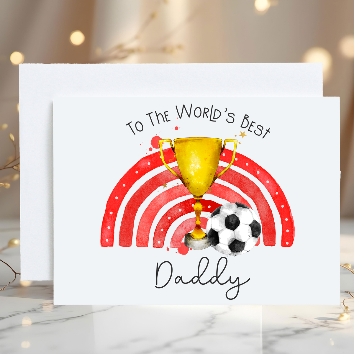 Football Greetings Card for Daddy: Reds, can be personalised