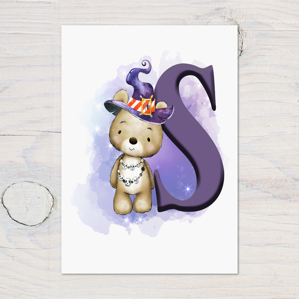 Wizard Teddy Bear Magic Motivational List Personalised Glossy A4 Wall Print, Wizard Fans, Motivation, Lovely Art for the Wall