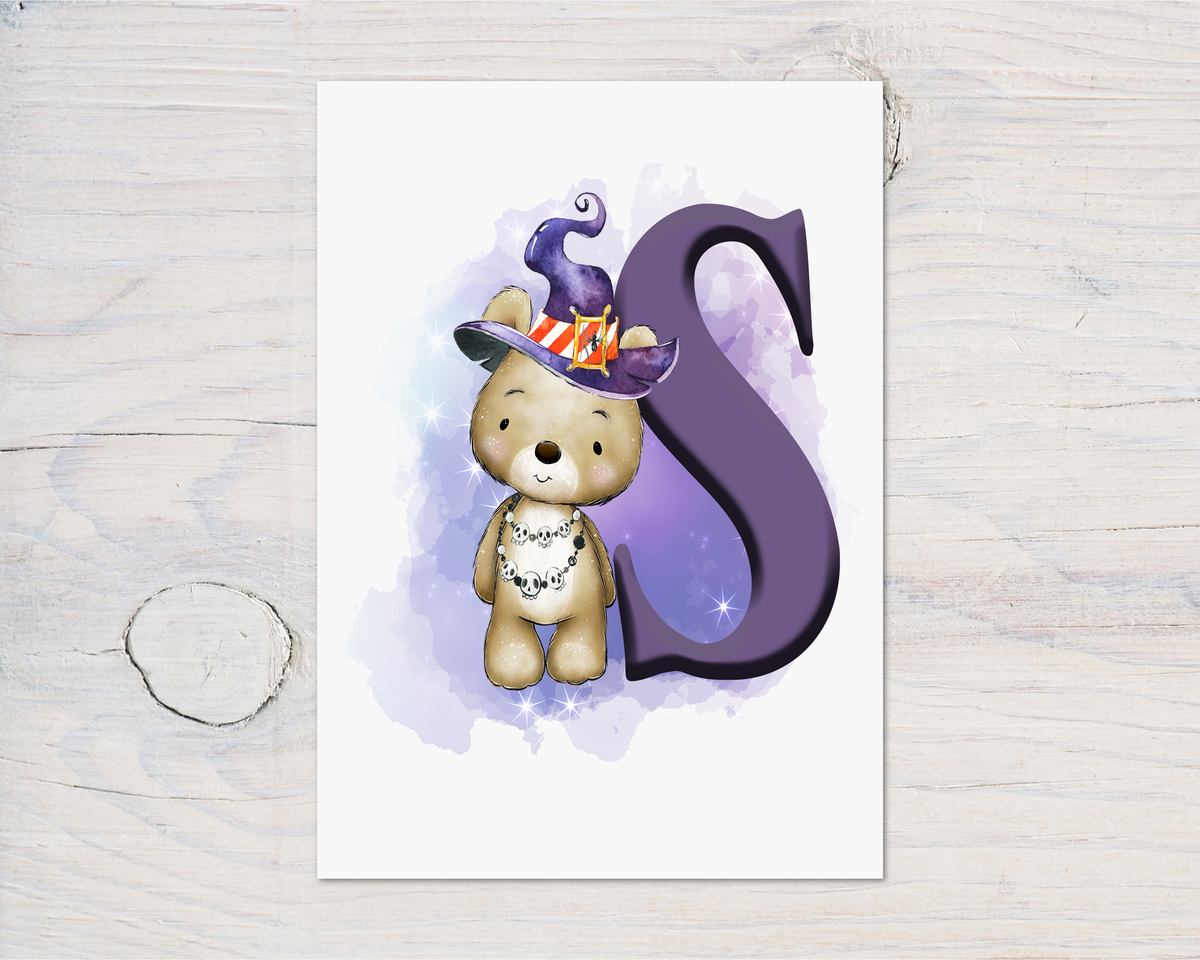 Wizard Teddy Bear Magic Motivational List Personalised Glossy A4 Wall Print, Wizard Fans, Motivation, Lovely Art for the Wall