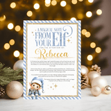 A Magic Note From Your Elf Certificate - personalised 2025 Keepsake - help them believe in Santa! Choice of Red, Pink or Blue - Rainbowprint.uk