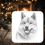 Akita Dog Coaster: can be personalised with any wording - Rainbowprint.uk