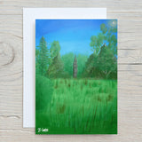 Albert Park Abingdon Original Painted Canvas 30x20cm - featuring Prince Albert statue - Rainbowprint.uk