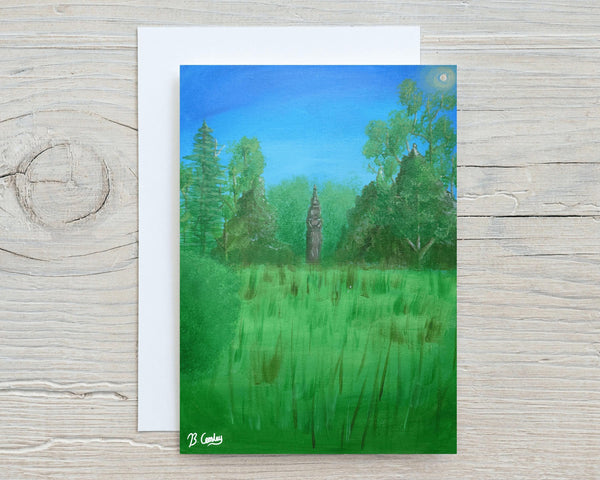 Albert Park Abingdon Original Painted Canvas 30x20cm - featuring Prince Albert statue - Rainbowprint.uk