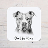 American Bulldog Coaster personalised with any wording - Rainbowprint.uk