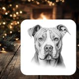 American Bulldog Coaster personalised with any wording - Rainbowprint.uk