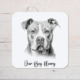 American Bulldog Coaster personalised with any wording - Rainbowprint.uk