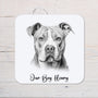 American Bulldog Coaster personalised with any wording - Rainbowprint.uk