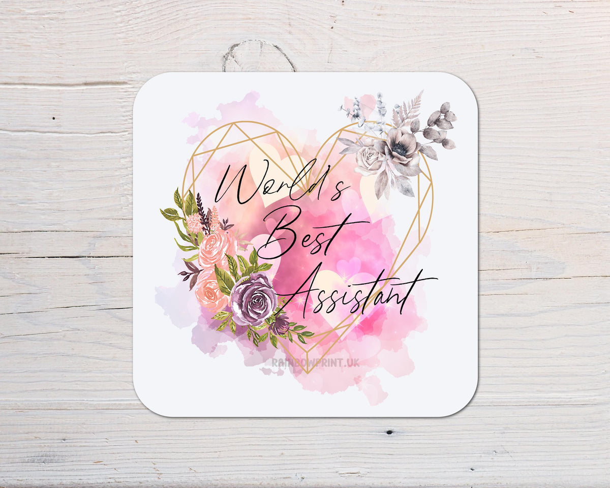 Assistant Coaster Gift: can be personalised - Rainbowprint.uk