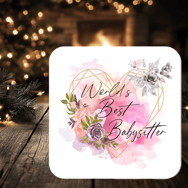 Babysitter Coaster Gift: can be personalised - Rainbowprint.uk