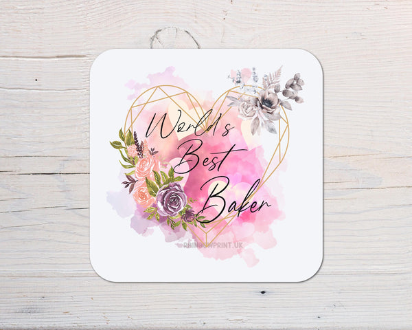 Baker Coaster Gift: can be personalised - Rainbowprint.uk