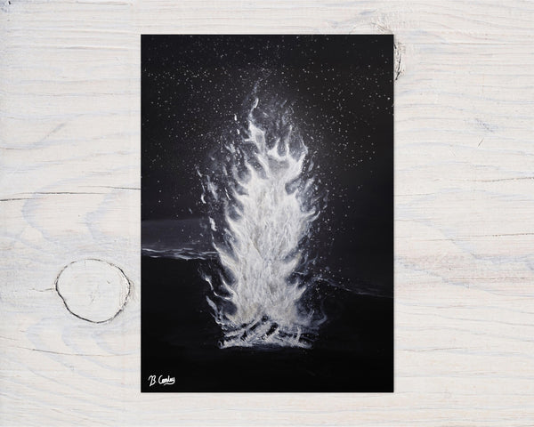 Beach Fire" A5 Glossy Greetings Card, can be personalised - Rainbowprint.uk