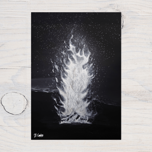 "Beach Fire" A5 Glossy Greetings Card, can be personalised - Rainbowprint.uk