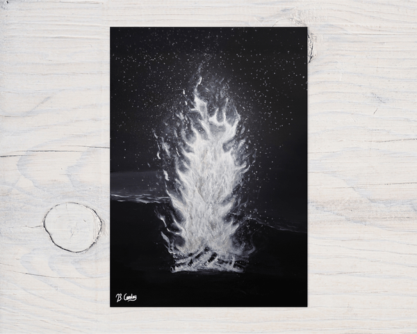 "Beach Fire" A5 Glossy Greetings Card, can be personalised - Rainbowprint.uk