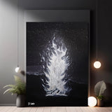 Beach Fire - Original Art Hand Painted Canvas 50x40cm - Rainbowprint.uk