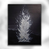 Beach Fire - Original Art Hand Painted Canvas 50x40cm - Rainbowprint.uk