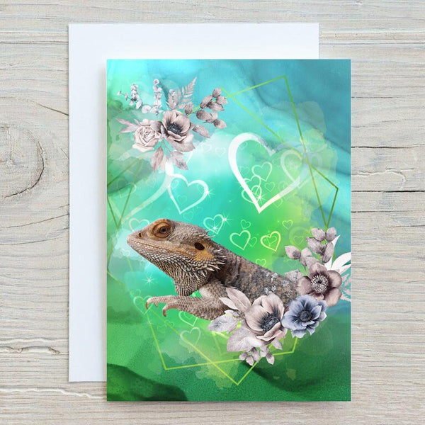 Bearded Dragon Birthday Card - Beardie Personalised Greetings - Rainbowprint.uk