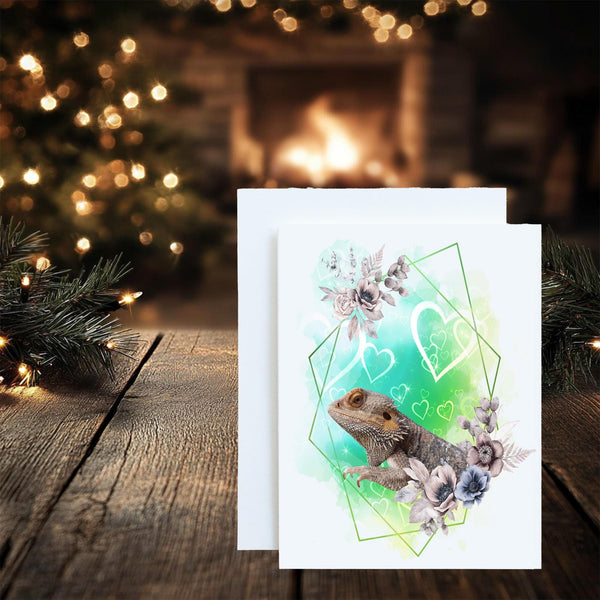 Bearded Dragon Greetings Card: can be personalised - Rainbowprint.uk