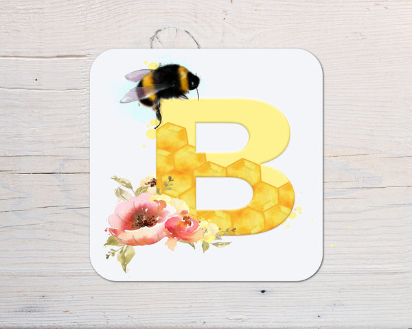 Bee Coaster Gift: personalised with any wording - Rainbowprint.uk