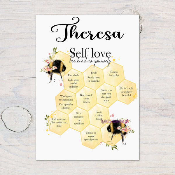 Bee Honeycomb Motivational A4 Wall Art Print - for the Bedroom, Study, Office, Workplace Wall Print, Motivate, Bees, Ideal Gift - Rainbowprint.uk