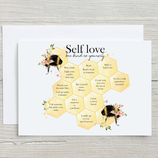 Bee Honeycomb Motivational Greetings Card A5 glossy, can be personalised, Birthdays, Motivational Cards - Rainbowprint.uk