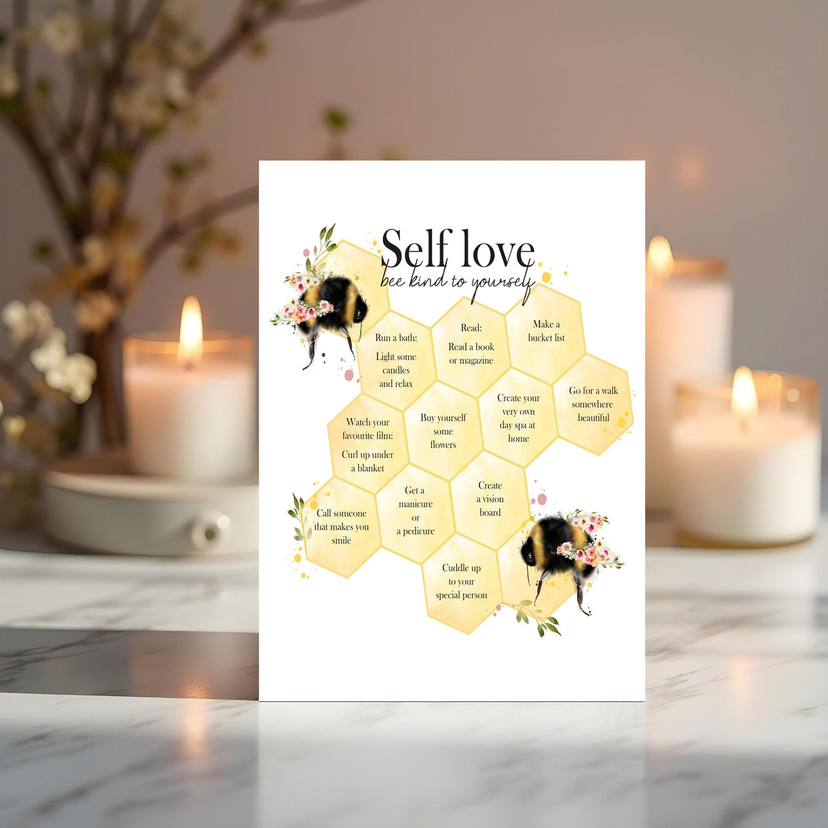 Bee Honeycomb Motivational Print: Personalised A4 Wall Art - Rainbowprint.uk