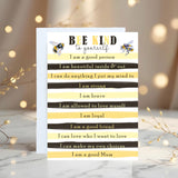 Bee Kind Greetings Card: can be personalised - Rainbowprint.uk