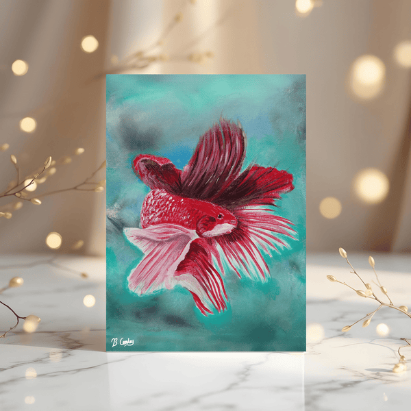 Betta Splendens Wall Art Decor: Japanese fighting fish Stunning A4 Print - Rainbowprint.uk