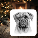 Bull Mastiff Dog Coaster personalised with any wording - Rainbowprint.uk