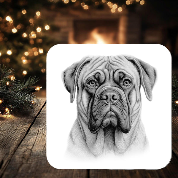Bull Mastiff Dog Coaster personalised with any wording - Rainbowprint.uk