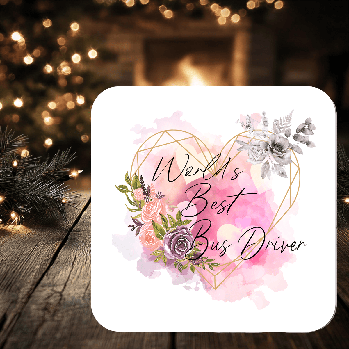Bus Driver Coaster Gift: can be personalised - Rainbowprint.uk