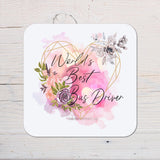 Bus Driver Coaster Gift: can be personalised - Rainbowprint.uk