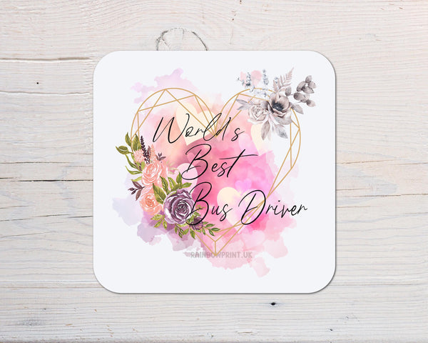 Bus Driver Coaster Gift: can be personalised - Rainbowprint.uk