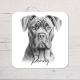 Cane Corso Dog Coaster personalised with any wording - Rainbowprint.uk