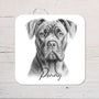 Cane Corso Dog Coaster personalised with any wording - Rainbowprint.uk