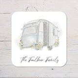 Caravan Coaster gift: can be personalised - Rainbowprint.uk