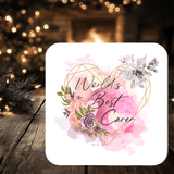 Carer Coaster Gift: can be personalised - Rainbowprint.uk